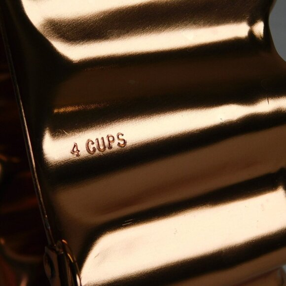 Lot of 2 Fluted Dimpled Copper 4 Cups Round Jell-O Cake Mold Vintage - Picture 5 of 8